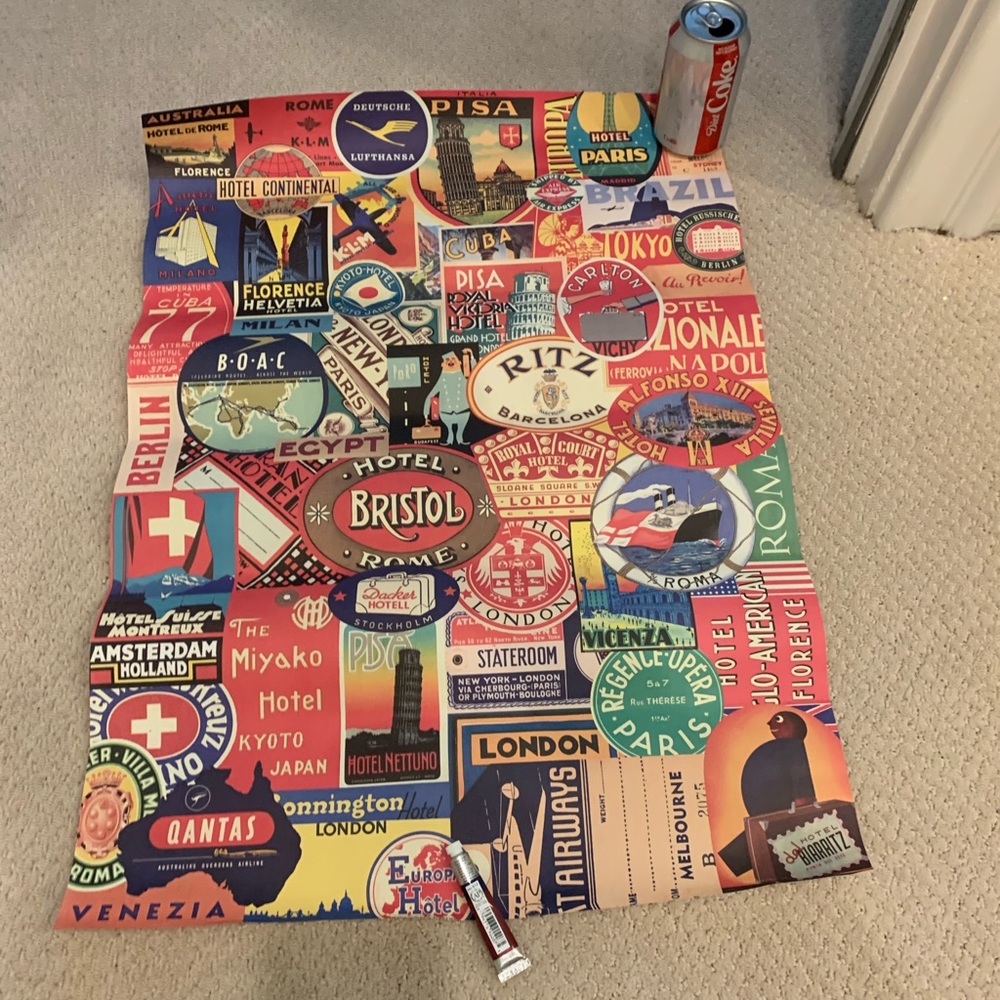 NWT PAPYRUS BON VOYAGE WRAPPING SHEET PRINT